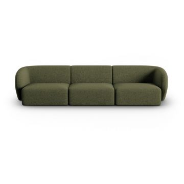 Canapea verde cu tapițerie din chenille 266 cm Paolo – Milo Casa