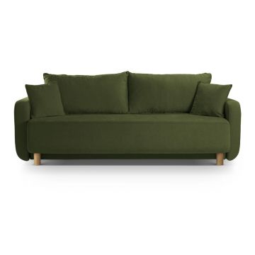 Canapea verde extensibilă, cu spațiu de depozitare 231 cm Elen – Micadoni