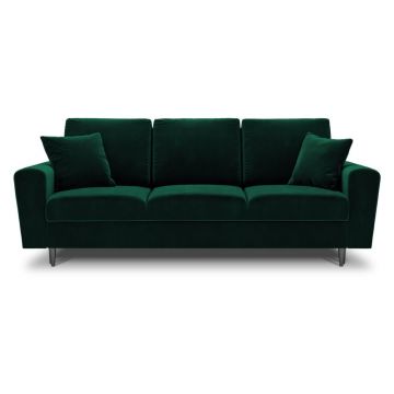 Canapea verde extensibilă, cu spațiu de depozitare cu tapițerie din catifea 235 cm Kyoto – Cosmopolitan Design