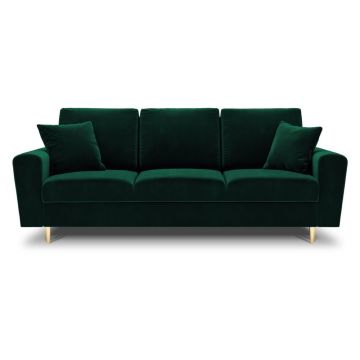 Canapea verde extensibilă, cu spațiu de depozitare cu tapițerie din catifea 235 cm Kyoto – Cosmopolitan Design