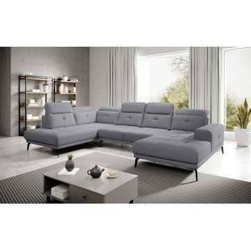 Coltar stanga 6 locuri ELTAP, LT-06PO, Bretan, 350x205x107 cm, lemn/poliester, gri