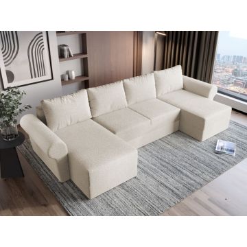 Coltar U Extensibil Bonito plusat aspect lana alba