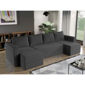 Coltar U Extensibil cu lada Alfa gri inchis