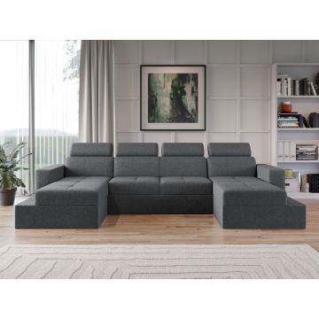 Coltar U Extensibil Paloma plusat aspect lana gri