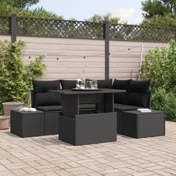 Set de Sofa pentru Grădină Set de 5 Gri Închis