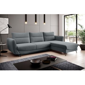 Coltar extensibil dreapta 3 locuri ELTAP, RT-04VE, Silva, 276x201x100 cm, lemn/poliester, gri deschis
