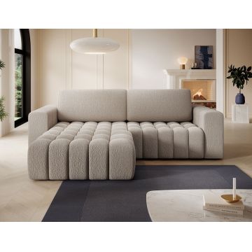 Coltar extensibil stanga 4 locuri ELTAP, Bon-225, Bonett, 250x175x92 cm, lemn/poliester, bej inchis