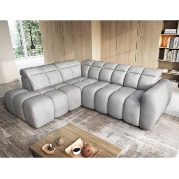 Coltar extensibil stanga 4 locuri ELTAP, LT-04SO, Falconn, 258x208x107 cm, lemn/poliester, gri
