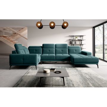 Coltar stanga 6 locuri ELTAP, LT-38VE, Neviro, 350x201x77 cm, lemn/poliester, verde