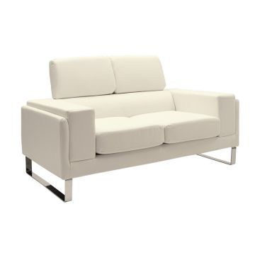 Canapea 2 locuri Shea pakoworld PU Bej-inox 158x80x87cm