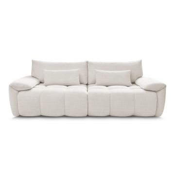 Canapea albă cu tapițerie din chenille 264 cm Ivane – Bobochic Paris