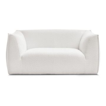 Canapea albă cu tapițerie din țesătură bouclé 170 cm Giorgia – Bobochic Paris