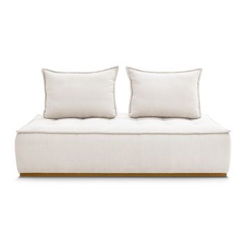 Canapea albă cu tapițerie din țesătură bouclé 175 cm Elisa – Bobochic Paris