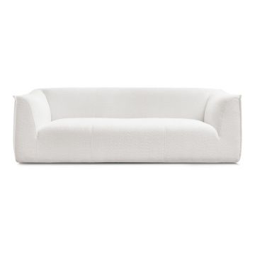 Canapea albă cu tapițerie din țesătură bouclé 242 cm Giorgia – Bobochic Paris