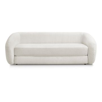 Canapea albă extensibilă cu tapițerie din chenille 228 cm Neyo – Bobochic Paris