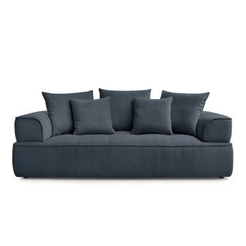Canapea albastru-închis cu tapițerie din chenille 237 cm Whesley – Bobochic Paris