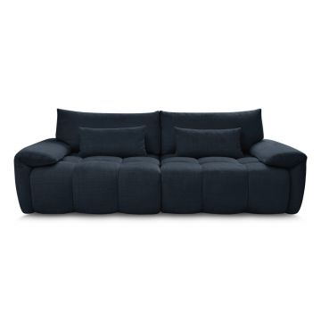 Canapea albastru-închis cu tapițerie din chenille 264 cm Ivane – Bobochic Paris