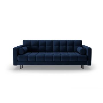 Canapea albastru-închis extensibilă, cu spațiu de depozitare cu tapițerie din catifea 222 cm Bali – Cosmopolitan Design