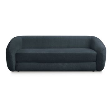 Canapea albastru-închis extensibilă cu tapițerie din chenille 228 cm Neyo – Bobochic Paris