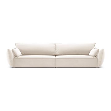 Canapea bej cu tapițerie din catifea 248 cm Vanda – Mazzini Sofas