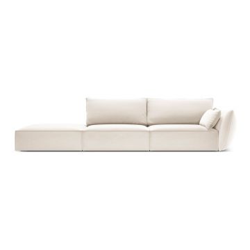 Canapea bej cu tapițerie din catifea, cu colț pe partea dreaptă 264 cm Vanda – Mazzini Sofas