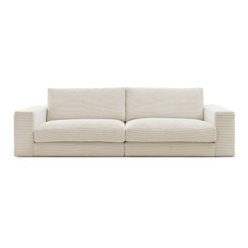Canapea bej cu tapițerie din catifea reiată 274 cm Leonard – Bobochic Paris