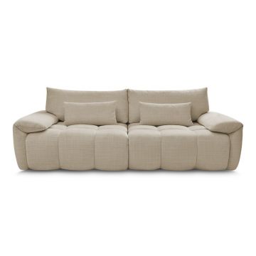 Canapea bej cu tapițerie din chenille 264 cm Ivane – Bobochic Paris