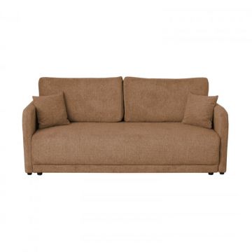 Canapea BERNA S extensibila, 3 locuri, cu arcuri si lada depozitare, caramiziu, 210x110x93 cm