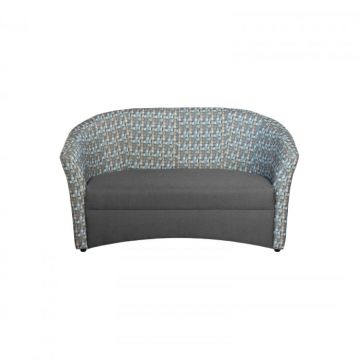 Canapea CAFENEA PRINT fixa, 2 locuri, gri inchis + Net 3, 140x65x78 cm