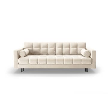 Canapea crem extensibilă, cu spațiu de depozitare cu tapițerie din catifea 222 cm Bali – Cosmopolitan Design