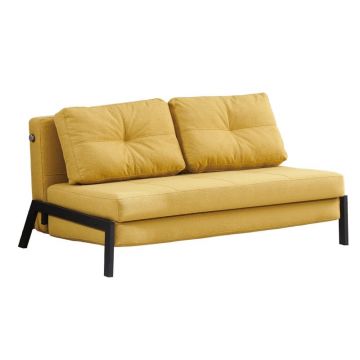 Canapea extensibila Hafrene, Pako World, Galben, 151x94x71 cm
