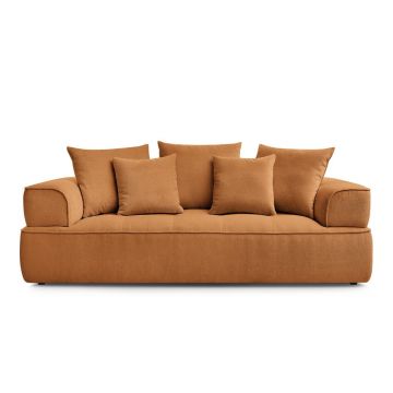 Canapea galben-muștar cu tapițerie din chenille 237 cm Whesley – Bobochic Paris