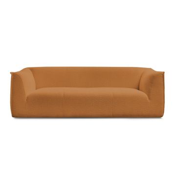 Canapea galben-muștar cu tapițerie din țesătură bouclé 242 cm Giorgia – Bobochic Paris