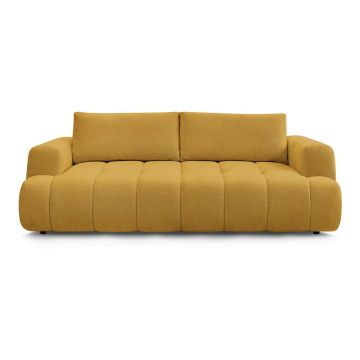 Canapea galben-muștar extensibilă/cu spațiu de depozitare 251 cm Fuji – Bobochic Paris