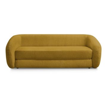Canapea galben-muștar extensibilă cu tapițerie din chenille 228 cm Neyo – Bobochic Paris