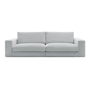 Canapea gri deschis cu tapițerie din catifea reiată 274 cm Leonard – Bobochic Paris