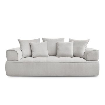 Canapea gri deschis cu tapițerie din chenille 237 cm Whesley – Bobochic Paris