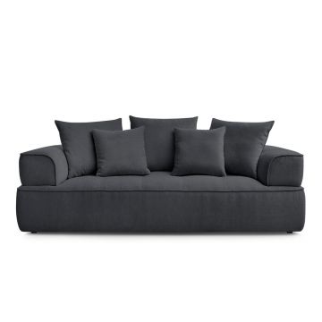 Canapea gri închis cu tapițerie din chenille 237 cm Whesley – Bobochic Paris