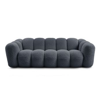 Canapea gri închis cu tapițerie din țesătură bouclé 232 cm Hippolyte – Bobochic Paris