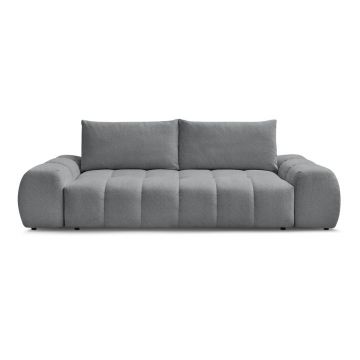 Canapea gri închis extensibilă/cu spațiu de depozitare cu tapițerie din chenille 278 cm Everest – Bobochic Paris