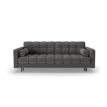 Canapea gri închis extensibilă, cu spațiu de depozitare cu tapițerie din țesătură bouclé 222 cm Bali – Cosmopolitan Design