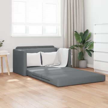 Canapea pat 2 în 1 gri închis 124x71x78 cm material textil