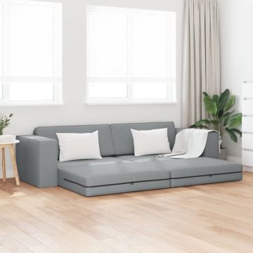 Canapea Pat Floor 2 în 1 Gri Deschis 245x150x60,5 cm Țesătură