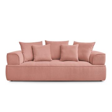 Canapea roz cu tapițerie din chenille 237 cm Whesley – Bobochic Paris