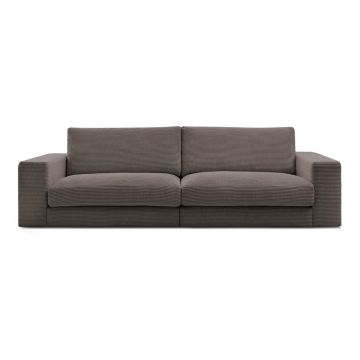 Canapea taupe cu tapițerie din catifea reiată 274 cm Leonard – Bobochic Paris