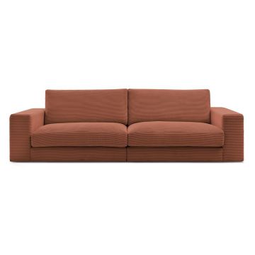 Canapea teracotă cu tapițerie din catifea reiată 274 cm Leonard – Bobochic Paris
