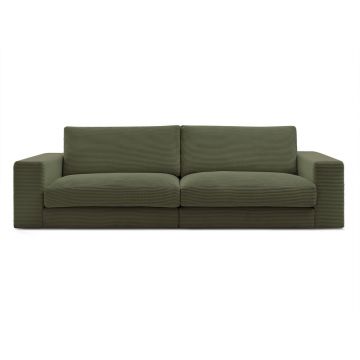Canapea verde cu tapițerie din catifea reiată 274 cm Leonard – Bobochic Paris