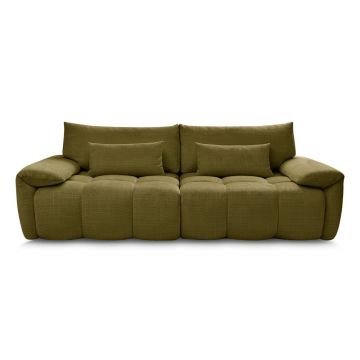Canapea verde cu tapițerie din chenille 264 cm Ivane – Bobochic Paris