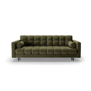 Canapea verde extensibilă, cu spațiu de depozitare cu tapițerie din catifea 222 cm Bali – Cosmopolitan Design