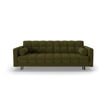 Canapea verde extensibilă, cu spațiu de depozitare cu tapițerie din țesătură bouclé 222 cm Bali – Cosmopolitan Design